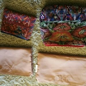 4 pouch bundle. 2 Artisan made Guatemalan huipil!